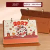 Calendario de Escritorio Festivo Rojo Año del Cordero 2027 Calendario de Oficina Calendario Mensual Adorno Regalo Corporativo Calendario de Escritorio con Logo Personalizado