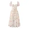 Vestido de longitud media color crema estampado estilo europeo y americano Ins transfronterizo moda 2026 elegante para mujer estilo vacacional