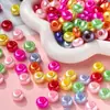 Perlas de Plástico Acrílico Imitación de Aproximadamente 14 mm, Cuentas de Colores con Agujero Grande, Cuentas Tipo Barril, Cuentas Sueltas para Joyería Artesanal Hecha a Mano con Cuentas