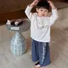 Conjunto de roupas infantis estilo coreano para o outono de 2026: nova camiseta casual de manga comprida com corte solto e calça pantalona moderna para meninos pequenos