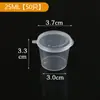 Caja de Salsa Desechable de Una Pieza Dividida Aceite de Chile Transparente Salsa de Soja Taza de Condimento para Llevar Caja de Embalaje de Plástico Pequeña Sellada