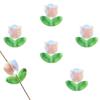 Pétalos de tulipán de vidrio con degradado colorido, hojas de flores, material de cuentas para bricolaje, pulseras, pendientes, accesorios de joyería