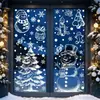 Decorações de Natal em branco para uma atmosfera acolhedora, adesivos eletrostáticos de floco de neve e boneco de neve, adesivos de vidro para árvore de Natal transfronteiriços mais vendidos
