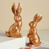 Explosiones Transfronterizas Conejo de Pascua con Flock Jardín Adornos Decorativos Musgo de Simulación Lindo Conejo de Resurrección Joyería de Escritorio