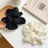 Goma para el pelo de malla con lunares de perlas para mujer, liga para coleta, accesorio para la cabeza, accesorio de pelo de moda con un toque de lujo ligero y de alta gama