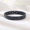 Cross-Border negócio de moda 11mm seta única fileira Black Stone pulseira de aço inoxidável joias masculinas spot atacado