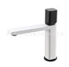 Grifo Monomando de Cobre para Lavabo Kaiping Youjia Pintura Blanca Mate + Lavabo Bajo Encimera Negro Cuadrado Frío y Caliente 31246