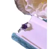 Novo Conjunto de Pingente de Anel Brincos de Ametista Amethyst Flash de Fogo Colar de Ametista Platina Imitação Pt950
