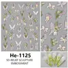 Redanco nuevo 5D relieve flor de lis lazo concha luz pegatinas para uñas pegatinas de uñas estéreo He-1125