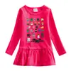 2026 Estilo Coreano Desenho Animado Primavera e Outono Nova Roupa Infantil para Meninas Vestido de Algodão Gola Redonda Plissado Estiloso Vestido de Bebê