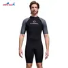 DIVE & SAIL traje de buceo 2MM acolchado unido traje de buceo cálido manga corta a prueba de frío surf esnórquel traje de baño shorts