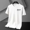 Fabricante Directo Camiseta de Manga Corta de Seda de Hielo para Hombre Tendencia 2025 Casual Moderna para Hombre Cuello Redondo Manga Media Verano Nueva Camiseta