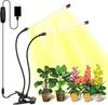 Lámpara LED con clip para plantas transfronterizas, lámpara de crecimiento para plantas suculentas de cuatro cabezales, lámpara de crecimiento de espectro completo con atenuación temporizada por USB