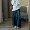 Jeans de pierna ancha casuales holgados con cinturón, lavado vintage, tiro alto, adelgazantes, para mujer, nueva colección de principios de otoño Zedaijiai