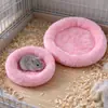 Ninho Quente de Inverno para Hamster Tecido Ártico Redondo Esquilo Chipmunk Hamster Dourado Inverno Algodão Ninho Almofada para Pequenos Animais