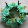 Corona de flores artificiales de seda con rosas para decoración de puertas, corona navideña, anillo colgante para San Valentín, corona de flores, colgante para decoración de puertas.