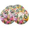 Jogos Americanos Redondos Mais Vendidos na Primavera e Verão, Decorações de Mesa Florais em Aquarela, Jogos Americanos Redondos de Linho, Venda Direta do Fabricante