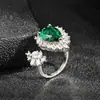 Anel Aberto de Zircônia com Toque de Luxo Leve e High-End, Joia Feminina Exquisita, Design de Nicho, Atacado Transfronteiriço R8160B