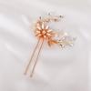 Pasador de Pelo en Forma de U para Novia Estilo Coreano, Floral Hecho a Mano de Aleación con Pedrería, Accesorio Versátil para el Cabello para Celebraciones, Pasador para Recogidos