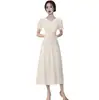Vestido de Novia 2026 que se Puede Usar Casual, Elegante Vestido Simple de Manga Corta de Longitud Media Línea A para Novias y Fiestas