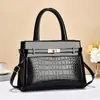 Bolsa Popular para Mujer de Comercio Exterior 2025 Nueva Bolsa Tote de Gran Capacidad para el Trabajo Bolso Bandolera Clásico con Patrón de Cocodrilo