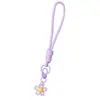 Correa para teléfono móvil de flor hueca transparente para macarrón, cordón tejido para muñeca anti-pérdida, accesorio pequeño universal para llaves, estilo femenino