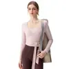 Tops de Yoga con Tirantes, Ropa de Fitness Ajustada, Ropa de Entrenamiento de Danza de Manga Larga, Ropa Deportiva de Secado Rápido para Pilates al por Mayor