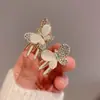 Presilha de bico de pato super fada com strass, pérola e borboleta, presilha de cabelo princesa com strass color-block metálico, doce acessório de cabelo para mulheres