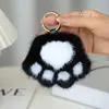 Garras de Gato de Piel Sintética de Visón Colgante de Piel Sintética Peluche Bolsita Pequeña de Pata Colgante Llavero Colgante Pequeño