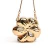 Bolso de noche acrílico bañado en oro, moderno, pequeño, con forma de flor fresca, con cadena y bandolera para mujer.