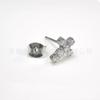 F136 Titanio Arete Cruz Pendiente Aguja para la Oreja Integrado Hebilla Mariposa Arete Uña de Hueso con Zircón Aleación de Titanio G23 Joyería para Perforación