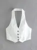 Aliexpress Mais Vendido Atravessando Fronteiras Europeu e Americano Atacado de Roupas Femininas Verão Novo Estilo Único Gola Halter Costas Bonitas Curto Versátil Regata