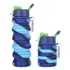 Botella de agua plegable de silicona transfronteriza, conveniente para ciclismo al aire libre, hecha de material de silicona de grado alimenticio