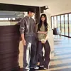 Suéter Retro Americano de Punto Falso de Dos Piezas con Solapa Unisex Invierno Diario Estilo Perezoso Versátil Casual Prendas de Punto Moderno