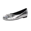 Sapatilhas Estilo Francês com Laço para Mulheres 2026 Novo Design Nicho Planas Baixas Moda Tendência Bico Redondo Sapatos Mary Jane