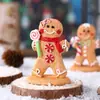Adornos de Hombre de Jengibre Navideño, Decoraciones de Resina de Dibujos Animados para Habitaciones Infantiles, Regalos Navideños, Accesorios para Crear Ambiente