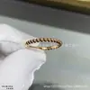 Anel de Contas Van Cleef & Arpels Versão Alta para Mulheres Banhado a Ouro Rosa 18K Esculpido com Precisão CNC Anel de Contas Redondas Empilhável para Dedo de Mulher Anéis de Casal