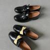 Temperamento extraordinário ~ Mocassins de couro com franja e laço estilo britânico 2024 outono sapatos de couro de salto baixo grosso feminino