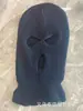 Máscara de esquí de un solo agujero y doble agujero para otoño e invierno, gorro de punto para hombre y mujer, color liso, acrílico, gorro de punto de tres agujeros, gorro de invierno cálido