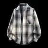 Jaqueta Estilo Japonês Casual Primavera Estilo Hong Kong Nova Camisa Manga Longa Masculina Versátil Xadrez Solta Camisa Marca Tendência Camuflagem