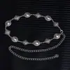 Cadena de Cintura de Disco Metálico Ajustable Accesorios para Falda de Mujer Cinturón Cadena Versátil para Suéter Sello de Cintura Delgado Bohemio