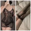 Lencería morada, estilo deseo puro, camisón de tirantes, encaje calado, transparente, ropa de cama sexy, coqueto, estilo deseo puro