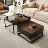Mesa de Centro de Madera Maciza Estilo Sala de Estar Familiar Hogar Estilo Mediados de Siglo 2025 Nuevo Apartamento Pequeño Moderna Simple Mesa de Centro Mesa