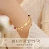 Tú Bambú Suficiente Bambú Pulsera de Jade Hetian para Niñas Lujo Ligero Nuevo Pulsera de Doble Capa de Cinabrio Regalo Premium