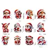 Juego de 12 Adornos Navideños de Madera Incluyendo Papá Noel, Animales y Decoraciones para Árbol Adecuado para Colgar en Fiestas