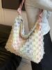 Bolso Tote de Mezclilla a Contraste con Diseño de Nicho Nuevo Transfronterizo Estudiante Casual Combinable Gran Capacidad Bolso de Hombro