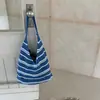 Bolsa Estrela do Mar Azul - Bolsa de Tricô Preguiçoso Estilo Coreano, Bolsa de Tricô Macia e de Grande Capacidade para Férias