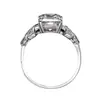 Anillo de topacio zafiro con forma de trapecio cuadrado irregular para mujer, anillo europeo y americano r5039