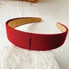 Diadema de Borgoña Estilo Francés de Corona Alta con Esponja para Lavar la Cara, Diadema de Terciopelo de Ala Ancha para Mujer, Tocado de Temperamento Vintage
