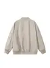 Rumei Chaqueta Bomber Retro Americana Simple con Cuello de Béisbol Primavera Nueva Casual Versátil Ropa de Trabajo para Pareja